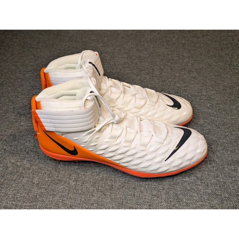 NIKE FORCE SAVAGE PRO 2 WHITE ORANGE FOOTBALL CLEATS BV3969-108 SIZE 16 SHOES